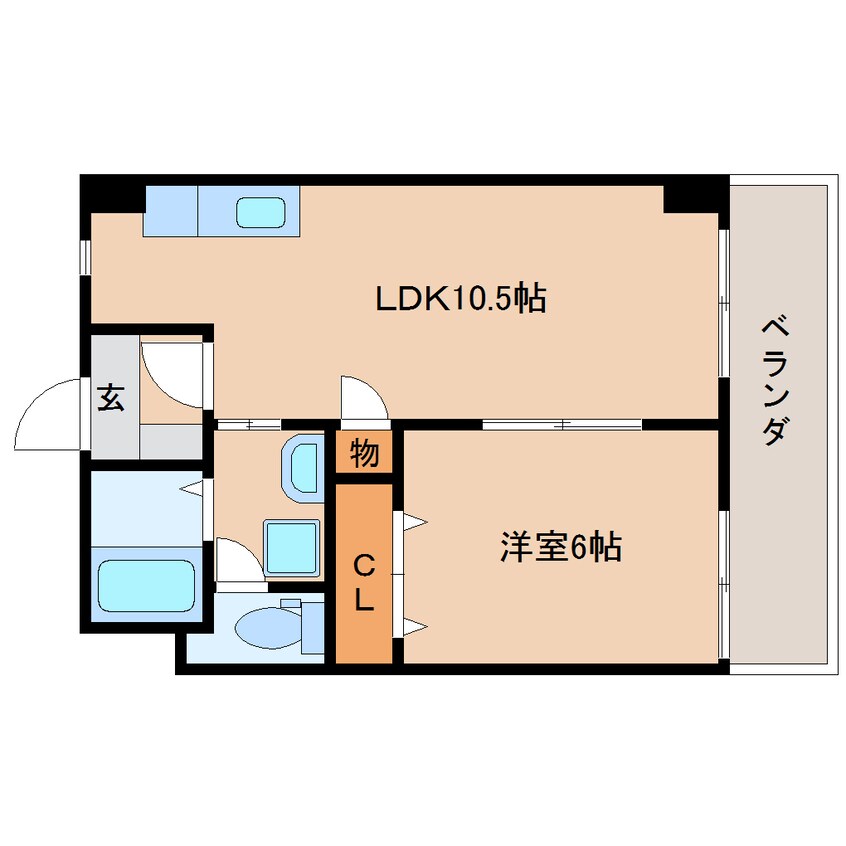 間取図 東海道本線/静岡駅 徒歩11分 4階 築16年