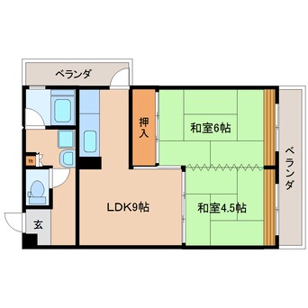 間取図 静岡鉄道静岡清水線/新静岡駅 徒歩9分 14階 築45年