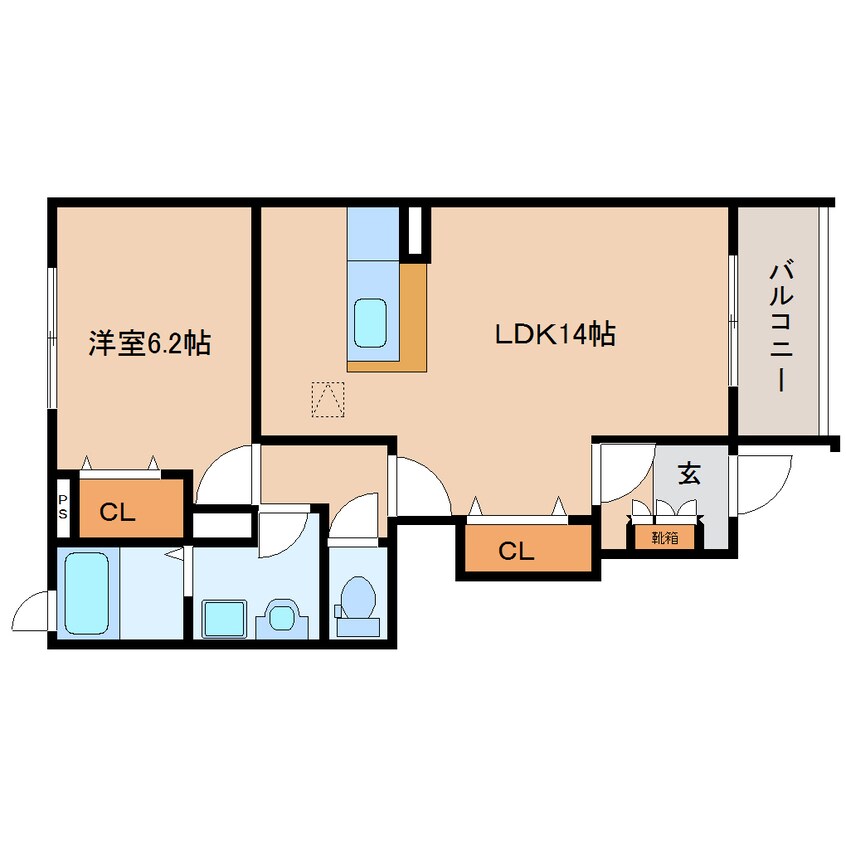 間取図 東海道本線/静岡駅 バス20分記念碑前下車:停歩3分 1階 築17年