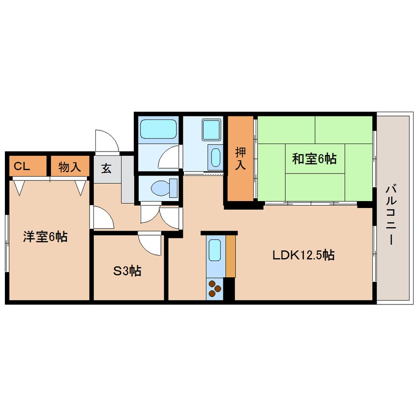 間取図 東海道本線/安倍川駅 徒歩9分 1階 築25年