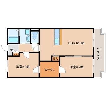 間取図 東海道本線/安倍川駅 徒歩26分 2階 築16年