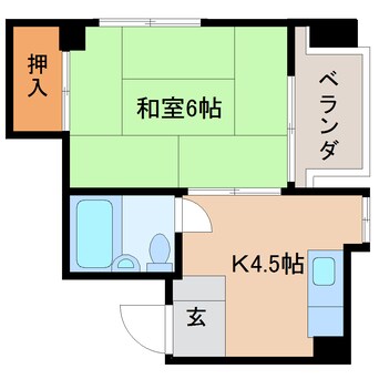 間取図 東海道本線/静岡駅 徒歩21分 3階 築41年