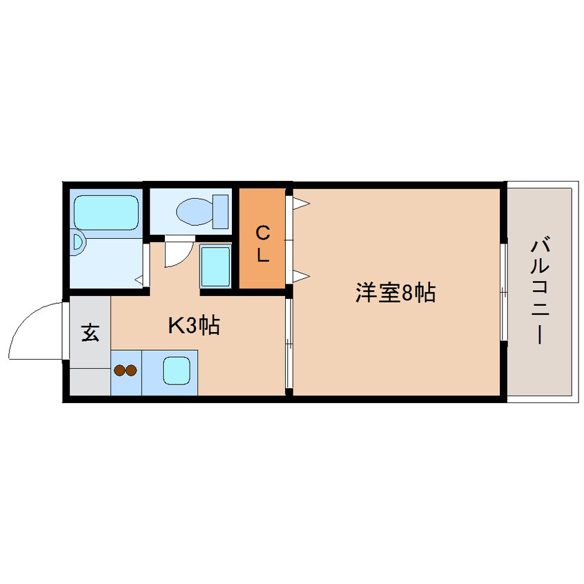 間取図 東海道本線/安倍川駅 徒歩8分 2階 築26年