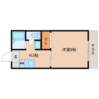 間取図 東海道本線/安倍川駅 徒歩8分 1階 築26年