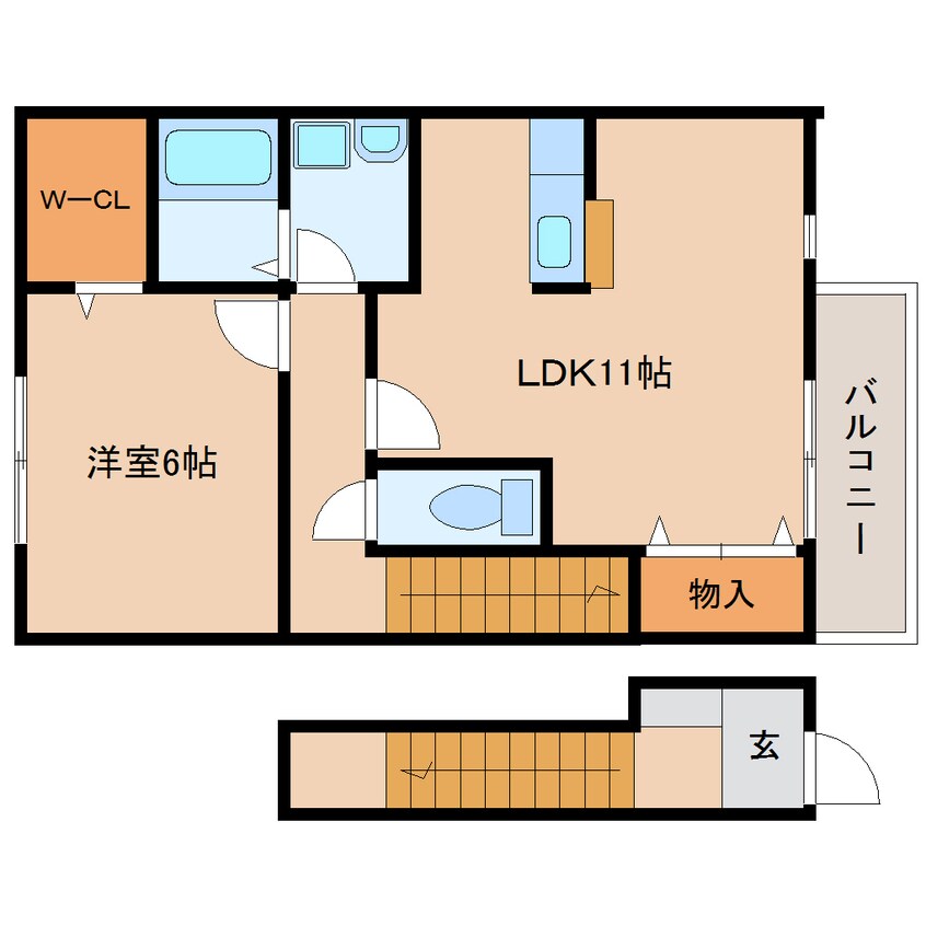 間取図 東海道本線/静岡駅 バス25分手越原下車:停歩11分 2階 築16年