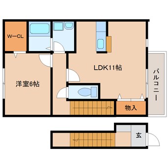 間取図 東海道本線/静岡駅 バス25分手越原下車:停歩11分 2階 築16年