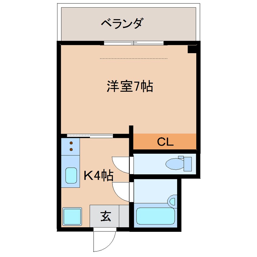 間取図 東海道本線/静岡駅 バス14分本通六丁目下車:停歩6分 3階 築39年