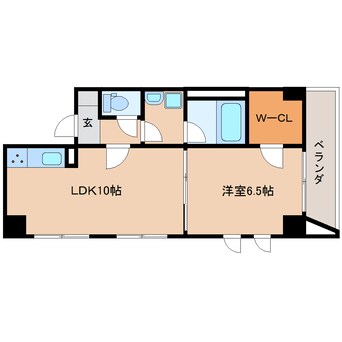 間取図 東海道本線/静岡駅 徒歩15分 6階 築16年