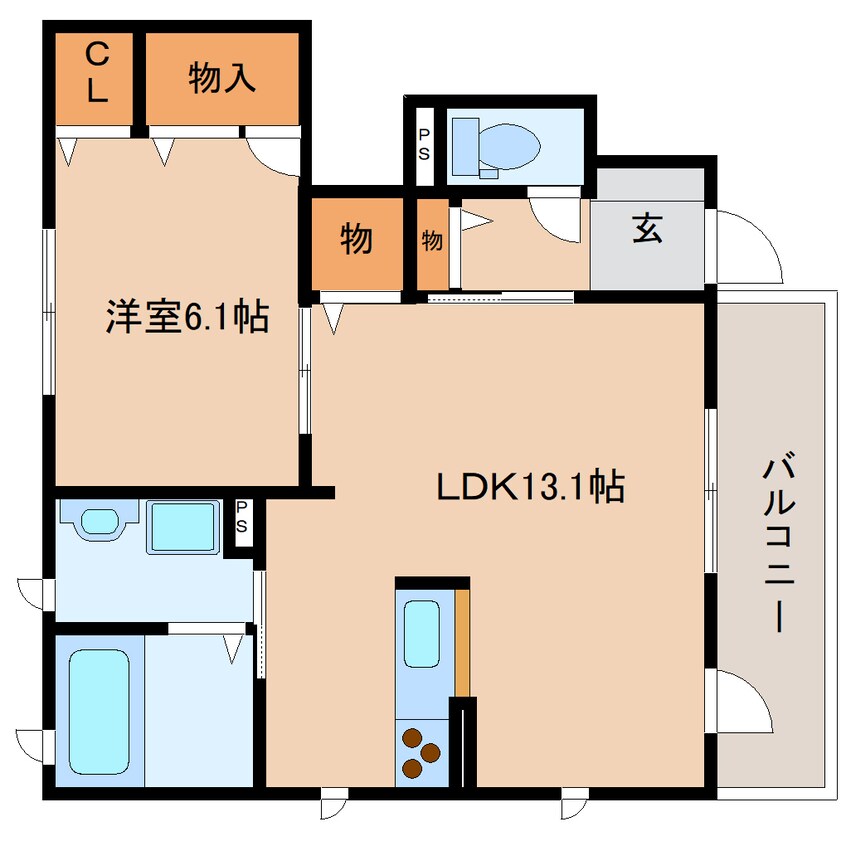 間取図 東海道本線/静岡駅 バス23分伊呂波町下車:停歩6分 1階 築17年