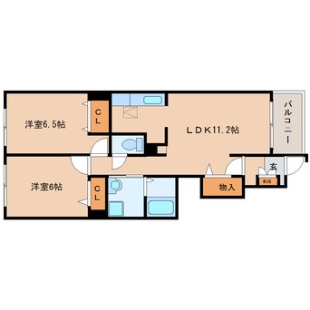 間取図 東海道本線/安倍川駅 徒歩21分 1階 築17年