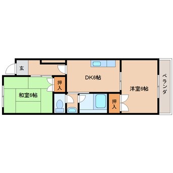 間取図 静岡鉄道静岡清水線/長沼駅 徒歩15分 3階 築36年