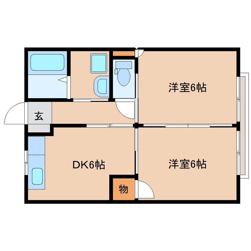 間取図 東海道本線/安倍川駅 徒歩9分 2階 築48年