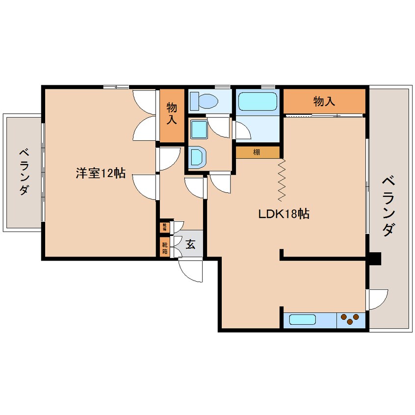 間取図 東海道本線/静岡駅 徒歩12分 5階 築37年