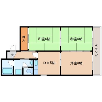 間取図 東海道本線/静岡駅 徒歩14分 2階 築35年