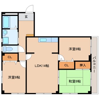 間取図 東海道本線/静岡駅 バス21分御新田上下車:停歩5分 2階 築25年