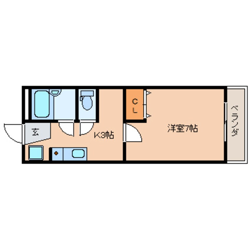 間取図 東海道本線/静岡駅 バス22分平ケ谷下車:停歩1分 1階 築39年