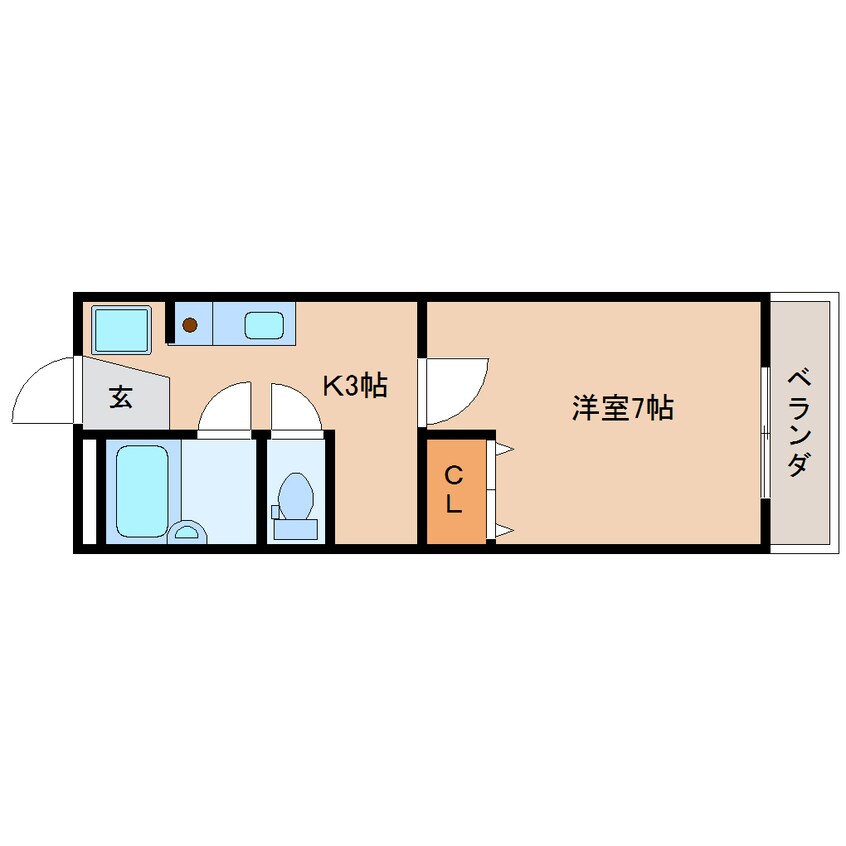 間取図 東海道本線/静岡駅 バス22分平ケ谷下車:停歩1分 3階 築39年