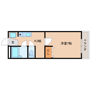 間取図 東海道本線/静岡駅 バス22分平ケ谷下車:停歩1分 3階 築39年