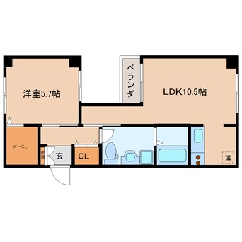 間取図 東海道本線/静岡駅 徒歩14分 4階 築15年