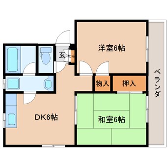 間取図 静岡鉄道静岡清水線/古庄駅 徒歩10分 2階 築30年