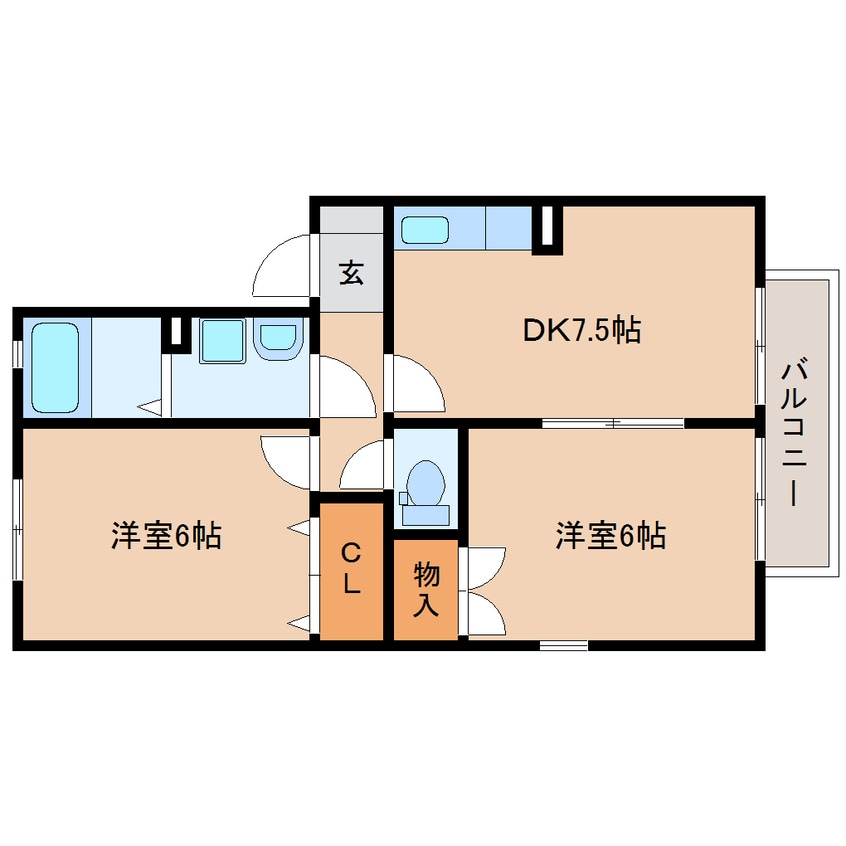 間取図 東海道本線/静岡駅 バス20分大岩町下車:停歩3分 2階 築28年