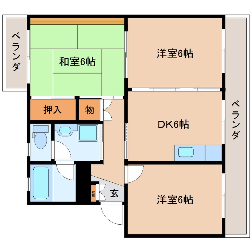 間取図 東海道本線/静岡駅 バス37分麻機不動山下車:停歩5分 2階 築24年