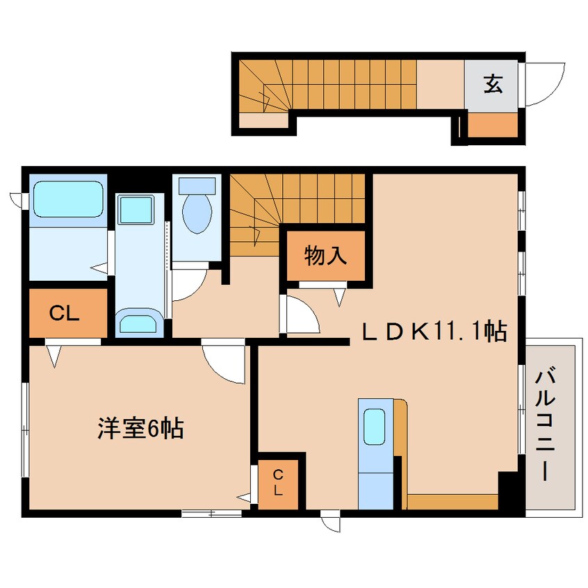 間取図 東海道本線/静岡駅 バス33分羽鳥下車:停歩3分 2階 築16年