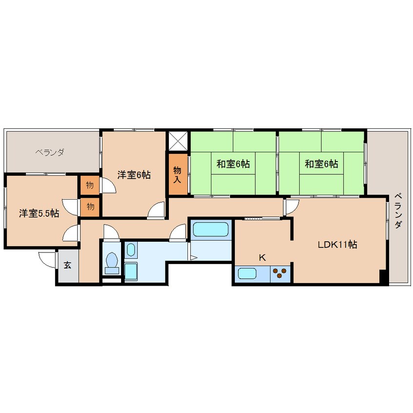 間取図 東海道本線/静岡駅 徒歩16分 2階 築37年