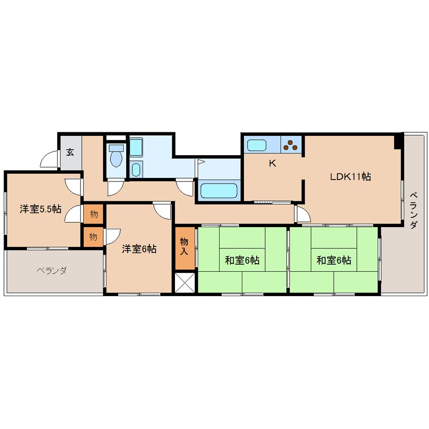 間取図 東海道本線/静岡駅 徒歩16分 5階 築37年