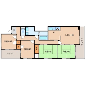 間取図 東海道本線/静岡駅 徒歩16分 5階 築37年