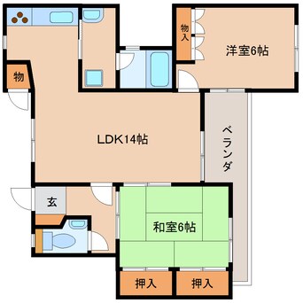 間取図 東海道本線/静岡駅 バス17分安東小学校前下車:停歩1分 1階 築34年