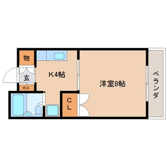 間取図 静岡鉄道静岡清水線/柚木駅 徒歩2分 3階 築35年