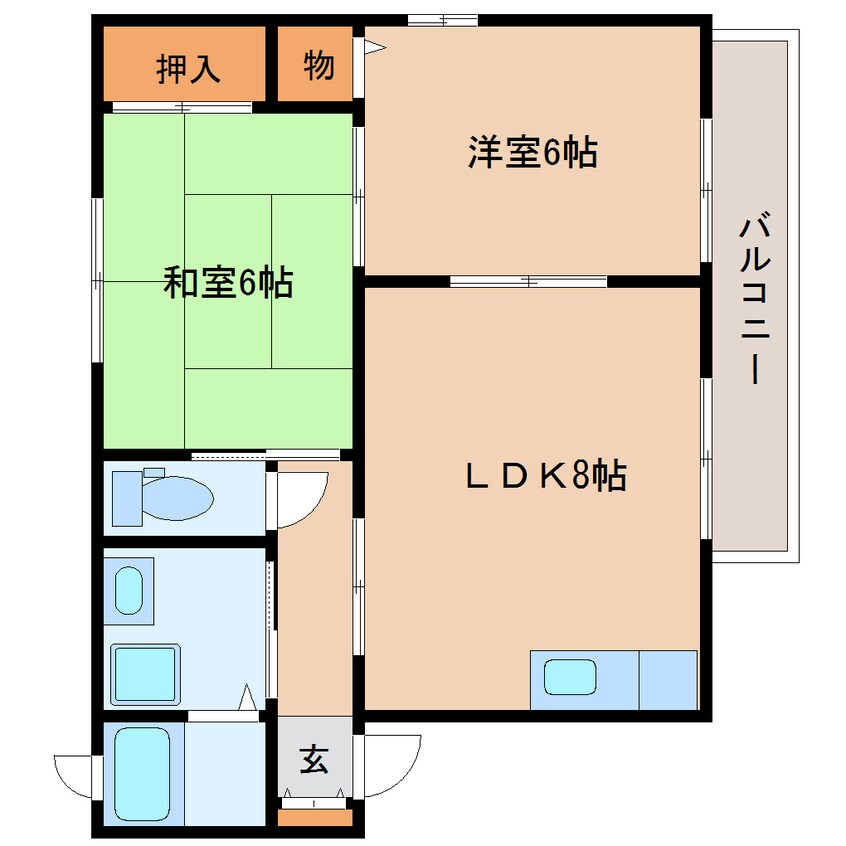 間取図 東海道本線/静岡駅 バス23分丸子団地入口下車:停歩10分 1階 築25年