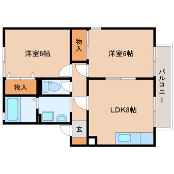 間取図 静岡鉄道静岡清水線/長沼駅 徒歩8分 2階 築28年