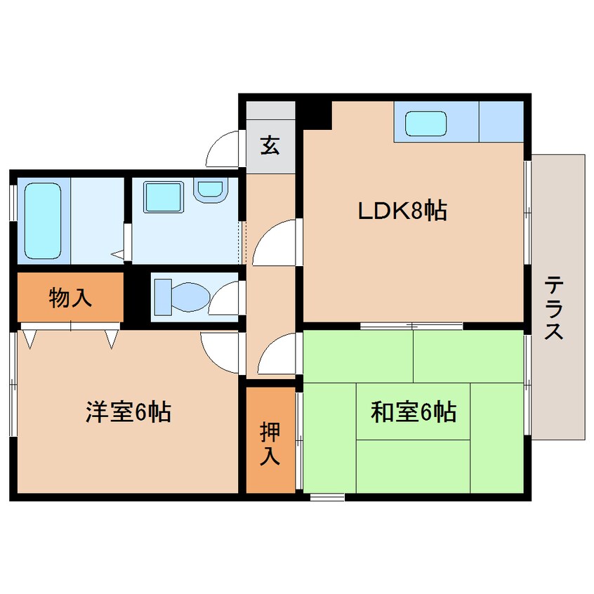 間取図 静岡鉄道静岡清水線/長沼駅 徒歩8分 1階 築28年