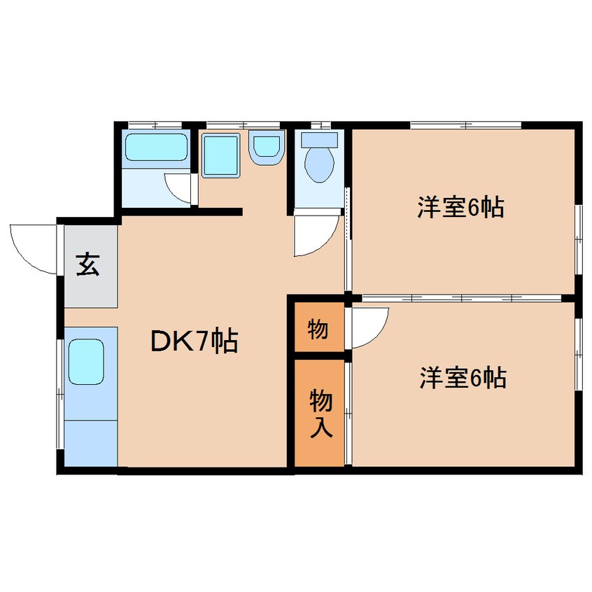 間取図 東海道本線/静岡駅 バス24分川合下車:停歩5分 1階 築45年