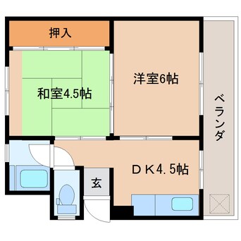 間取図 東海道本線/静岡駅 バス18分本通西町下車:停歩2分 4階 築55年