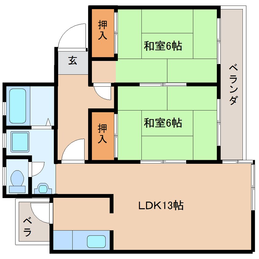 間取図 東海道本線/静岡駅 バス22分平ヶ谷下車:停歩1分 4階 築42年