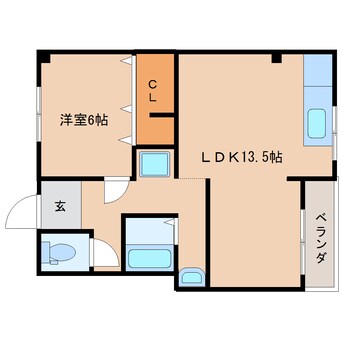 間取図 東海道本線/静岡駅 バス18分御新田上下車:停歩3分 2階 築30年