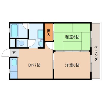 間取図 東海道本線/安倍川駅 徒歩9分 4階 築24年