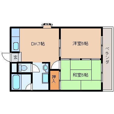 間取り図 東海道本線/安倍川駅 徒歩9分 2階 築26年