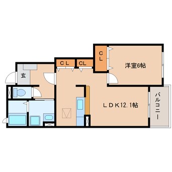 間取図 東海道本線/安倍川駅 徒歩9分 1階 築13年