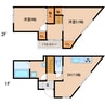 東海道本線/静岡駅 バス:19分:停歩3分 1-2階 築23年 2DKの間取り