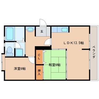 間取図 東海道本線/安倍川駅 徒歩21分 3階 築39年