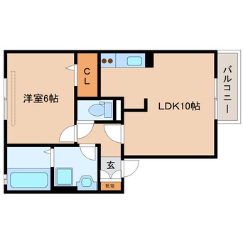 間取図 東海道本線/静岡駅 バス30分郷堂下車:停歩6分 2階 築15年