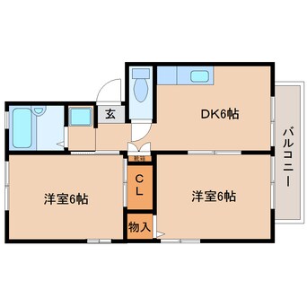 間取図 東海道本線/静岡駅 バス33分羽鳥下車:停歩9分 2階 築34年