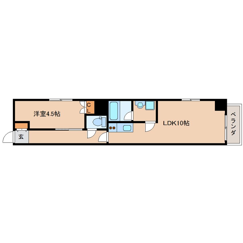 間取図 東海道本線/静岡駅 徒歩9分 3階 築14年