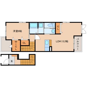 間取図 東海道本線/安倍川駅 徒歩19分 2階 築14年