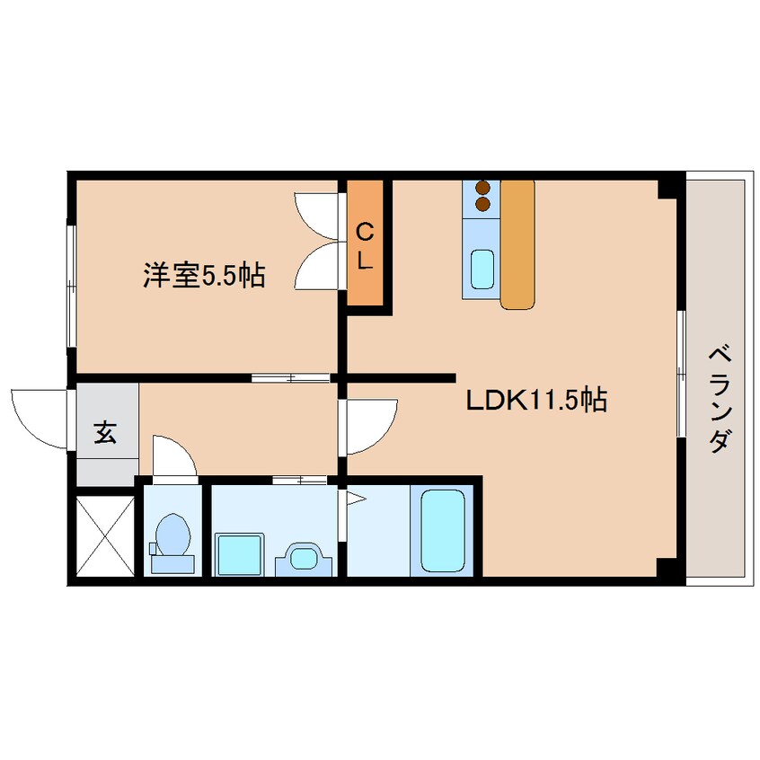 間取図 東海道本線/静岡駅 徒歩11分 6階 築13年