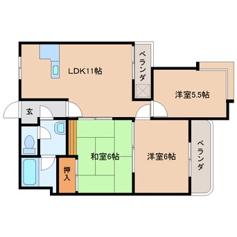 間取図 東海道本線/静岡駅 バス18分平和町下車:停歩4分 1階 築40年